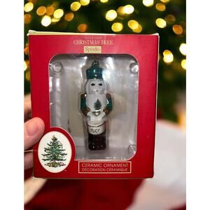 NWT Spode Christmas Tree Ceramic Nutcracker Ornament‎ w/ Box 3.75" Tall